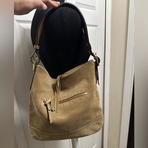 Coach Tan Suede Shoulder Bag